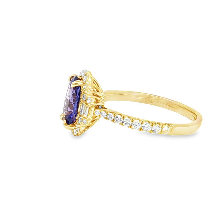 18ct Yellow Gold Tanzanite And Diamond Ring