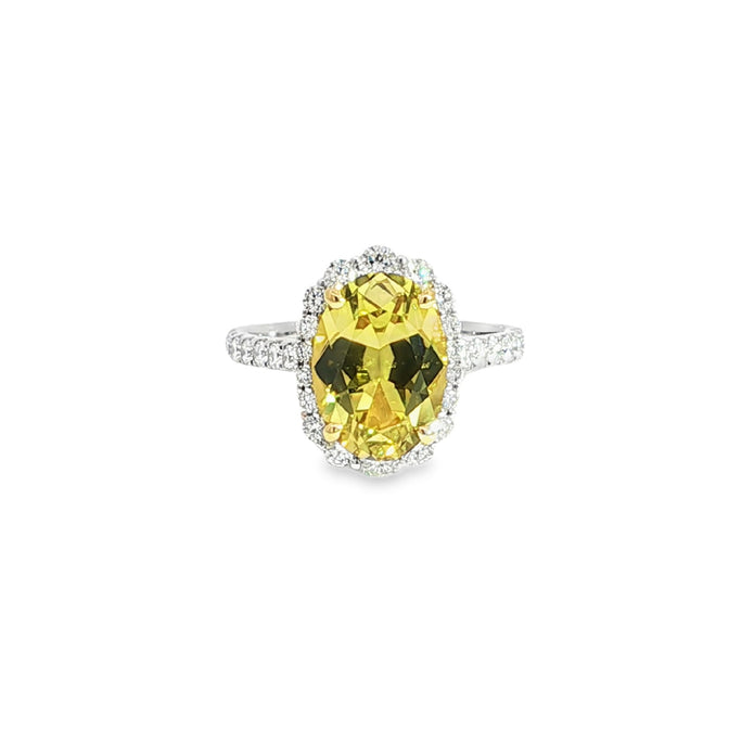 18ct Yellow & White Gold Australian Sapphire And Diamond Ring