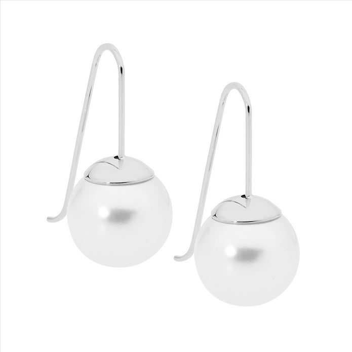 Ellani Stainless Steel Pearl Drop Earrings
