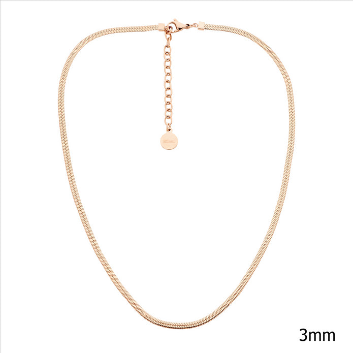 Ellani Stainless Steel 3mm Rgp Herringbone Chain