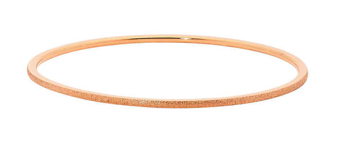 Ellani Stainless Steel 2mm Rgp Sandblast Bangle
