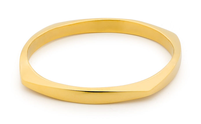 Ellani Stainless Steel Gp Square Edge Bangle