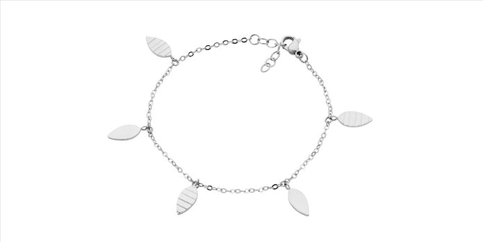 Ellani Stainless Steel Leaf Bracelet