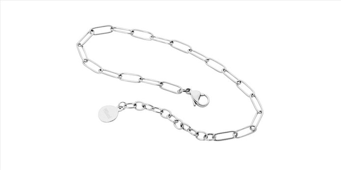 Ellani Stainless Steel Paperclip Chain Bracelet
