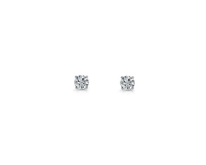 Ellani Sterling Silver 3mm Cz Stud Earrings