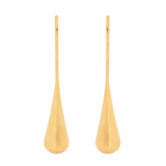 Ellani Stainless Steel Long Drop Gp Earrings