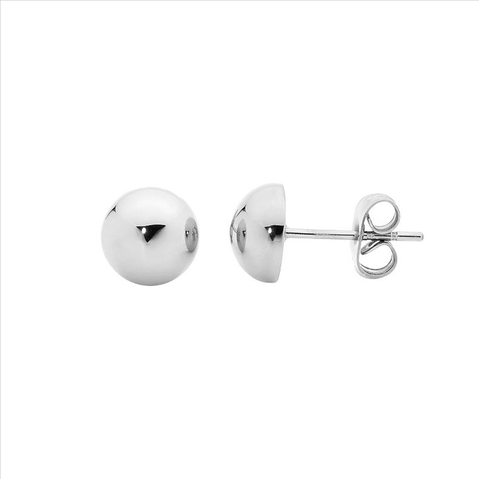 Ellani Stainless Steel 10mm Domed Stud Earrings