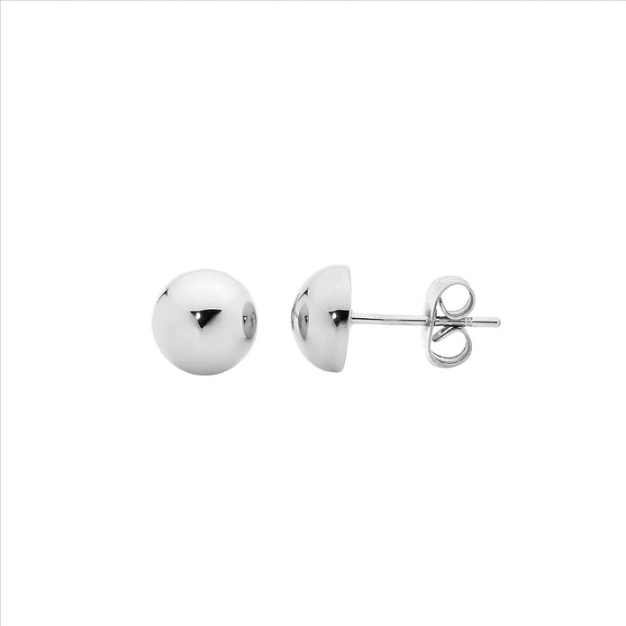 Ellani Stainless Steel 8mm Domed Stud Earrings