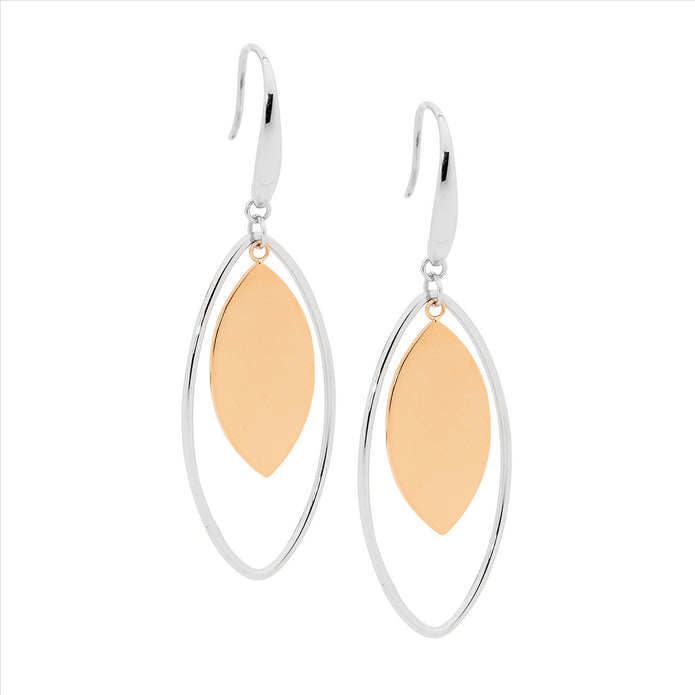 Ellani Stainless Steel Rgp Open Tear Drop Earrings 2