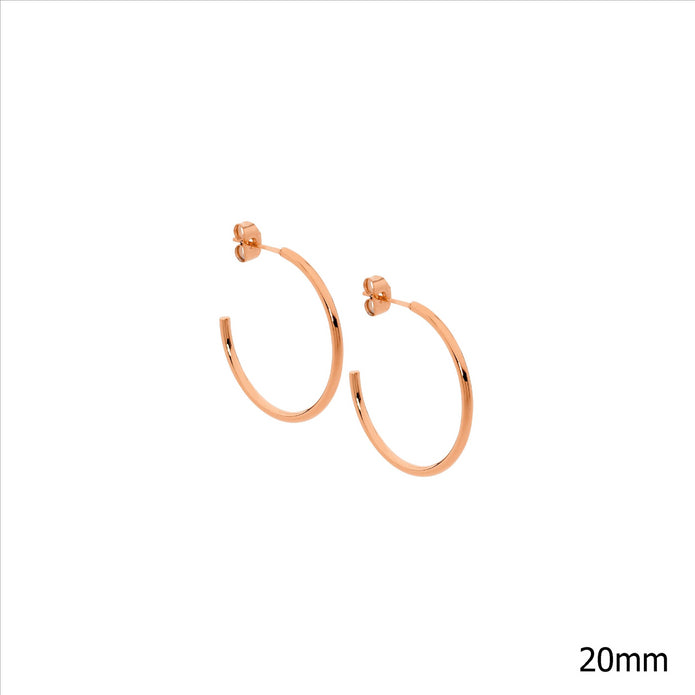 Ellani Stainless Steel Rgp 20mm Hoop Earrings 2