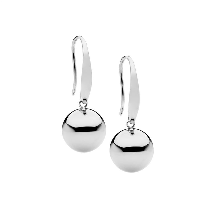 Ellani Stainless Steel Ball Drop Earrings