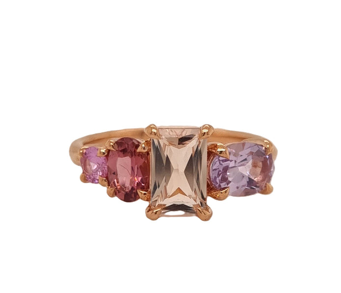 9ct Rose Gold Multi Coloured Ring