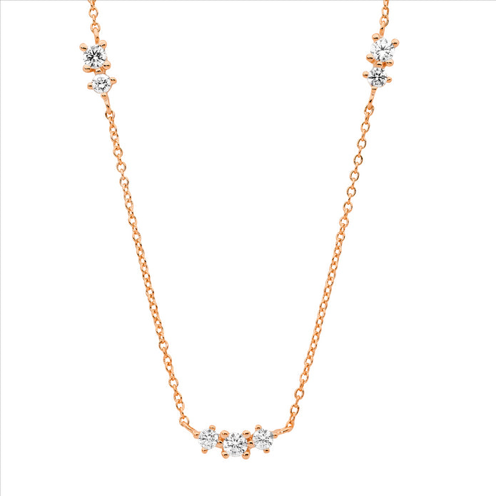 Sterling Silver RGP CZ Necklace