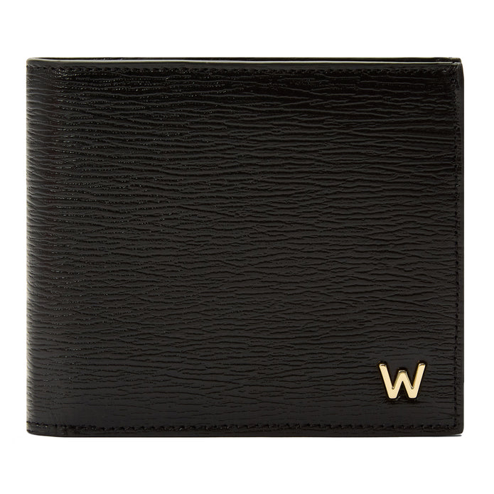 WOLF Logo Billfold Black Leather Wallet