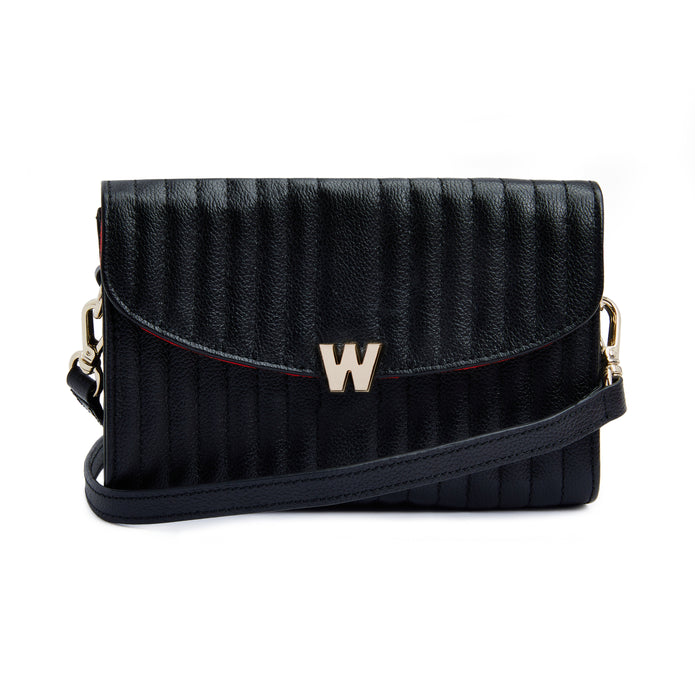 WOLF Mimi Crossbody Bag with Wristlet Black Leather