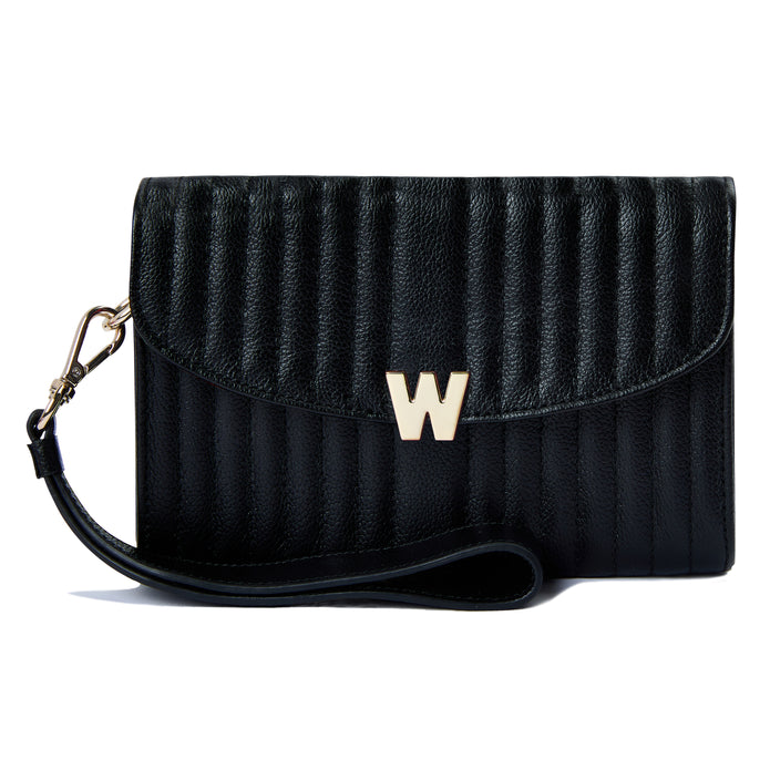 WOLF Mimi Crossbody Bag with Wristlet Black Leather