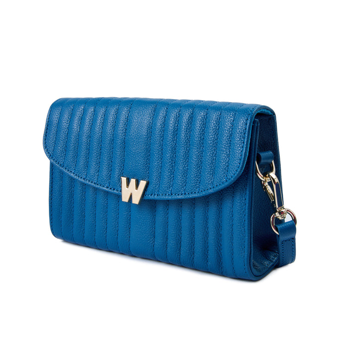 WOLF Mimi Crossbody Bag Blue Leather