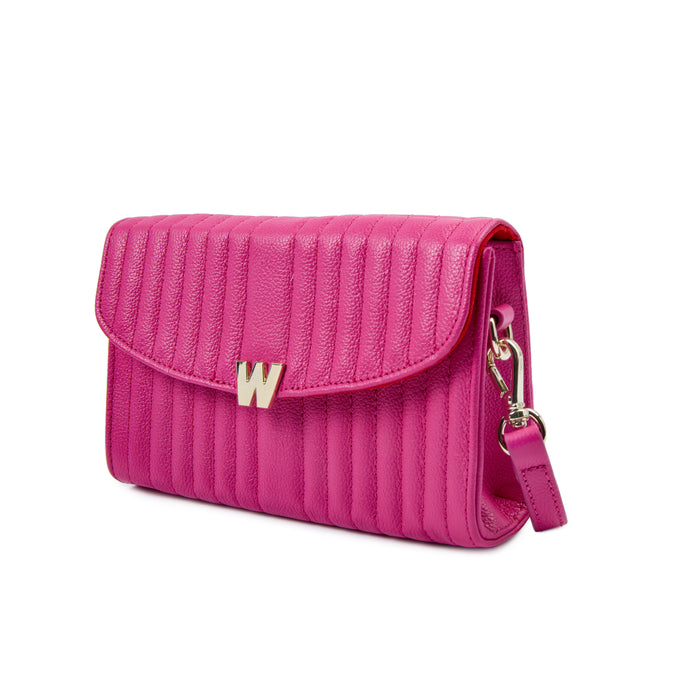 WOLF Mimi Crossbody Bag with Wristlet Pink Leather