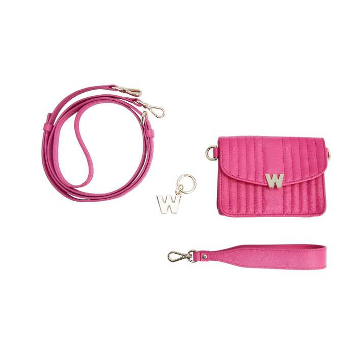 WOLF Mimi Mini Bag with Wristlet Pink Leather