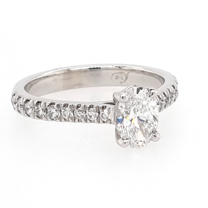 Platinum Oval Diamond Ring