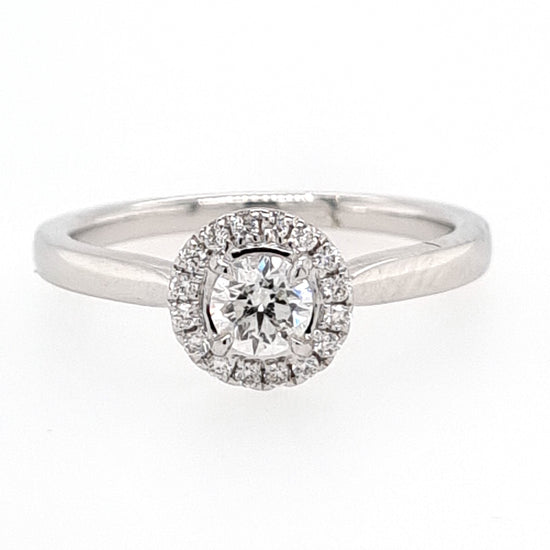18ct White Gold Halo Diamond Ring