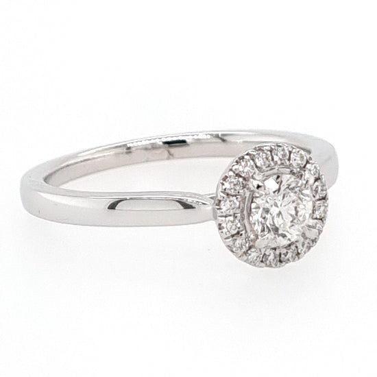 18ct White Gold Halo Diamond Ring