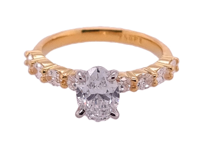 Platinum Oval Cut Diamond Ring