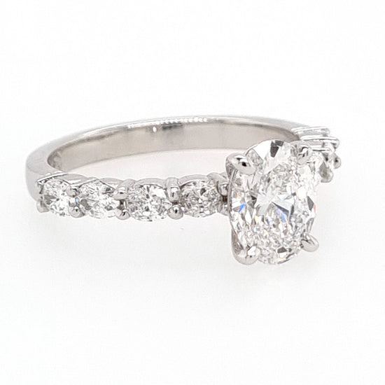 Platinum Oval Cut Diamond Ring