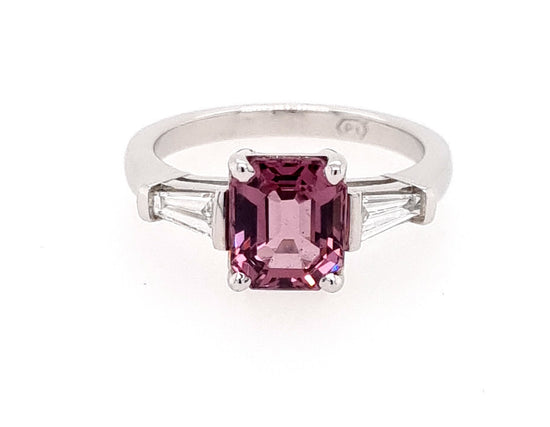 Platinum Spinel And Diamond Ring