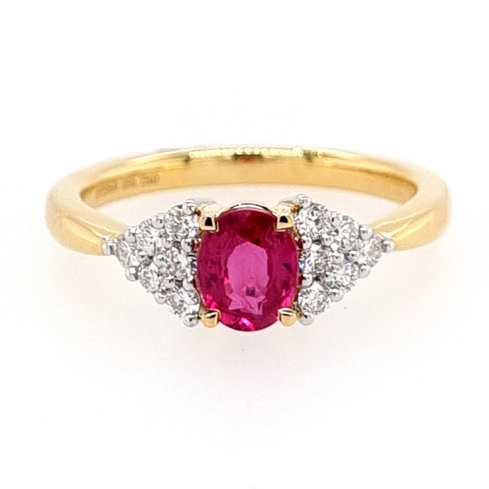 Platinum And 18ct Yellow Gold Greenland Ruby And Diamond Ring