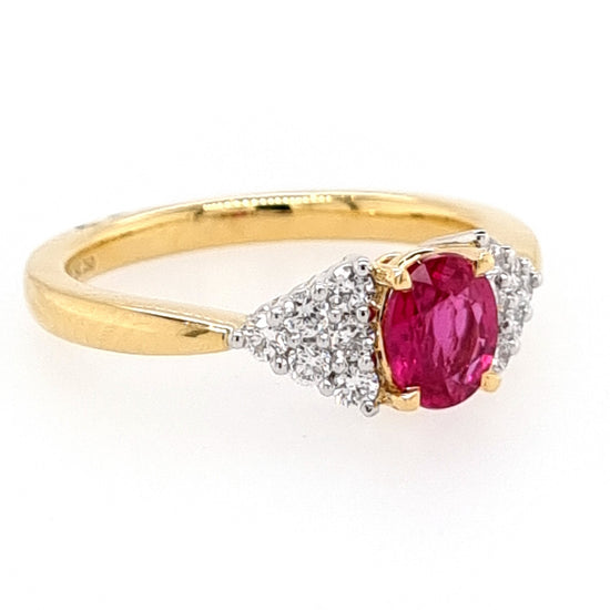 Platinum And 18ct Yellow Gold Greenland Ruby And Diamond Ring