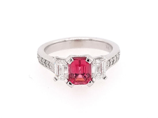 Platinum Trilogy Spinel And Diamond Ring 2