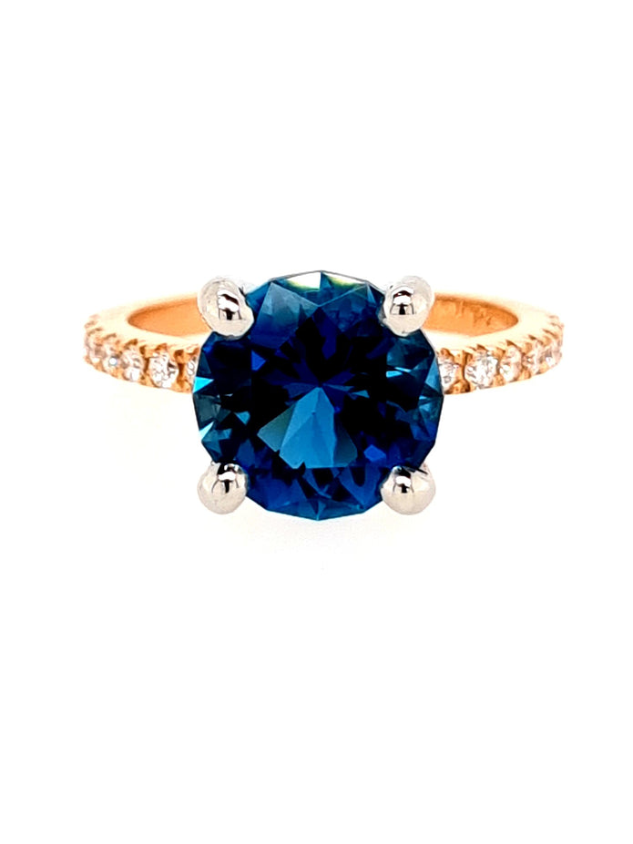 Platinum And 18ct Rose Gold Topaz And Diamond Ring