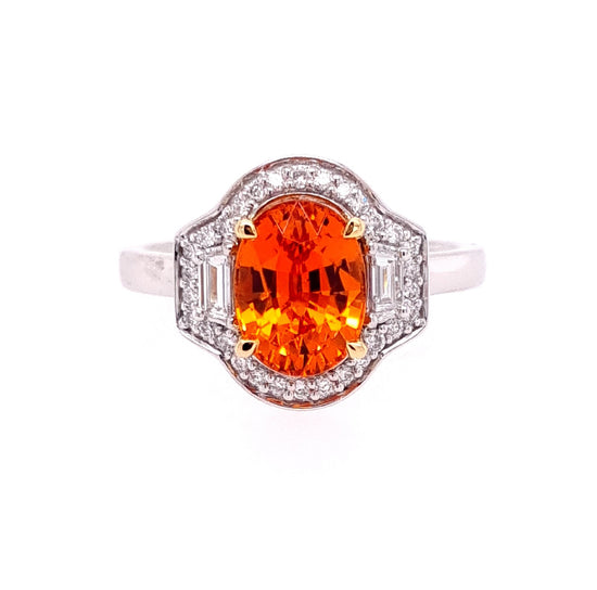 Platinum And 18ct Yellow Gold Garnet And Diamond Ring 3