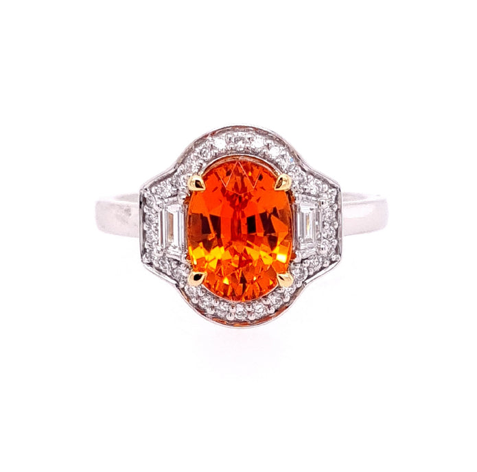 Platinum And 18ct Yellow Gold Garnet And Diamond Ring 3