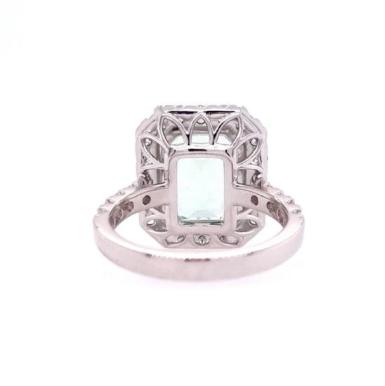 Platinum Mint Green Tourmaline And Diamond Ring