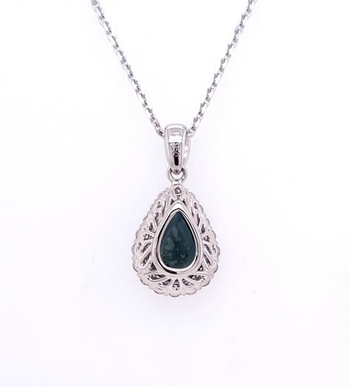 Platinum Australian Blue Sapphire And Diamond Pendant