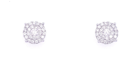 18ct White Gold Diamond Stud Earrings