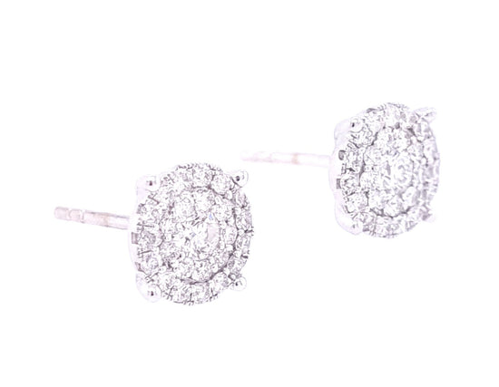 18ct White Gold Diamond Stud Earrings
