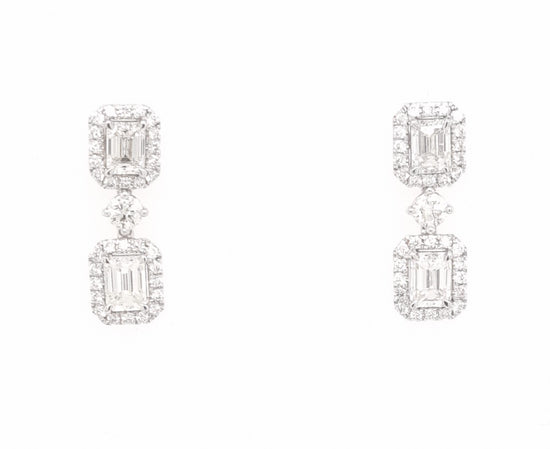 18ct White Gold Diamond Drop Earrings