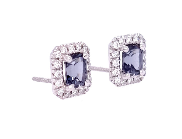Platinum Spinel And Diamond Earrings
