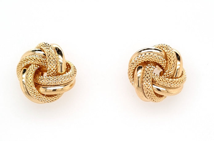 9ct Yellow Gold Italian Knot Stud Earrings