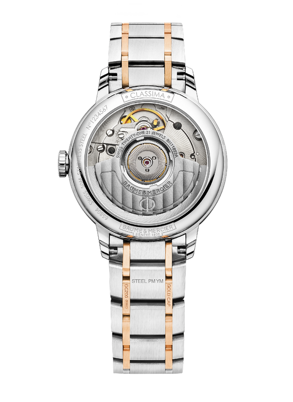 M0a10269 Baume & Mercier Classima 31mm Ladies Stainless Steel Rgp Watch With A White Sunray Dial Swiss Automatic Movement 50m Water Resistant Sapph