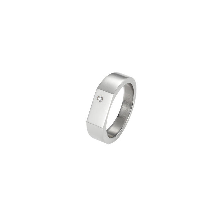 Stainless Steel Cz Signet Ring