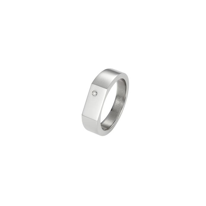 Stainless Steel Cz Signet Ring