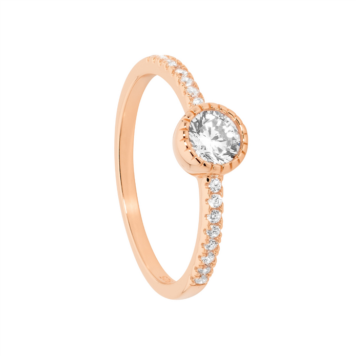Ellani Sterling Silver Rgp White Cz Ring 2