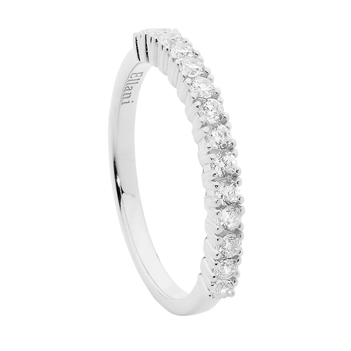 Ellani Sterling Silver White Cz Ring 4