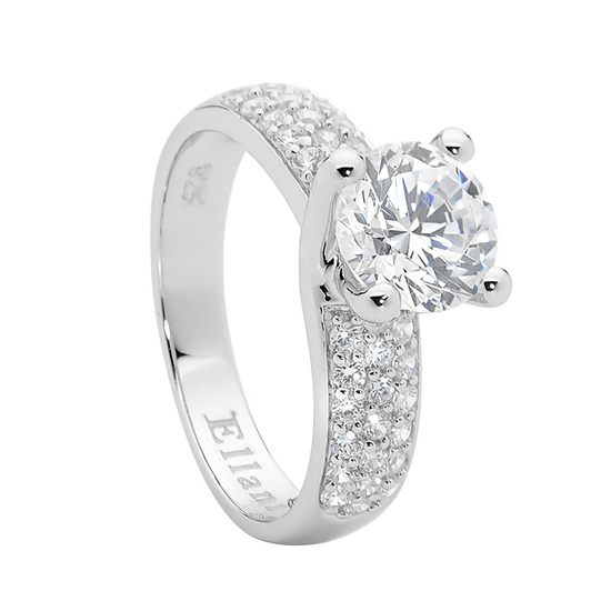 Ellani Sterling Silver White Cz Ring 6