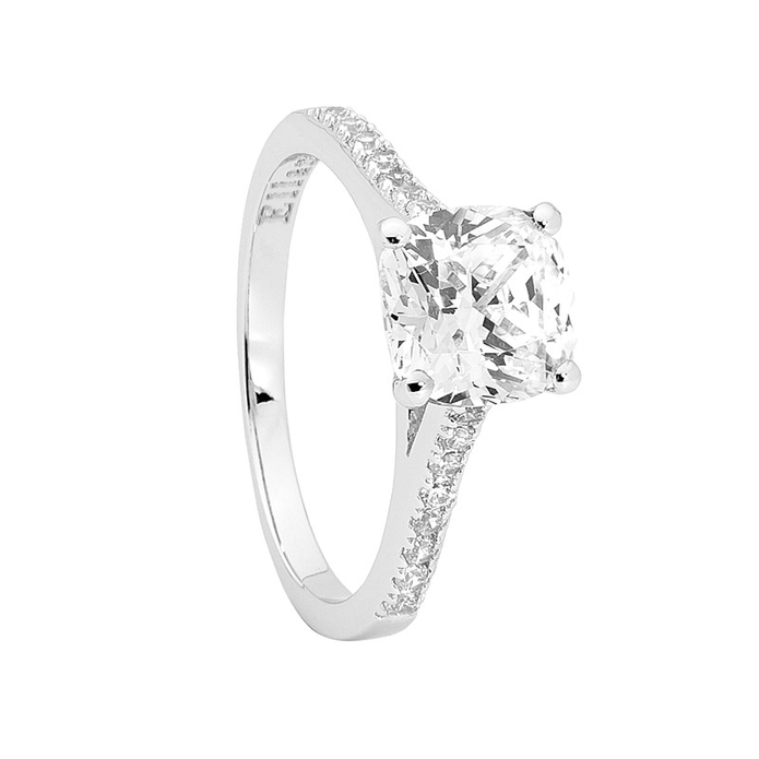 Ellani R451 Ellani Sterling Silver White Cz Ring.