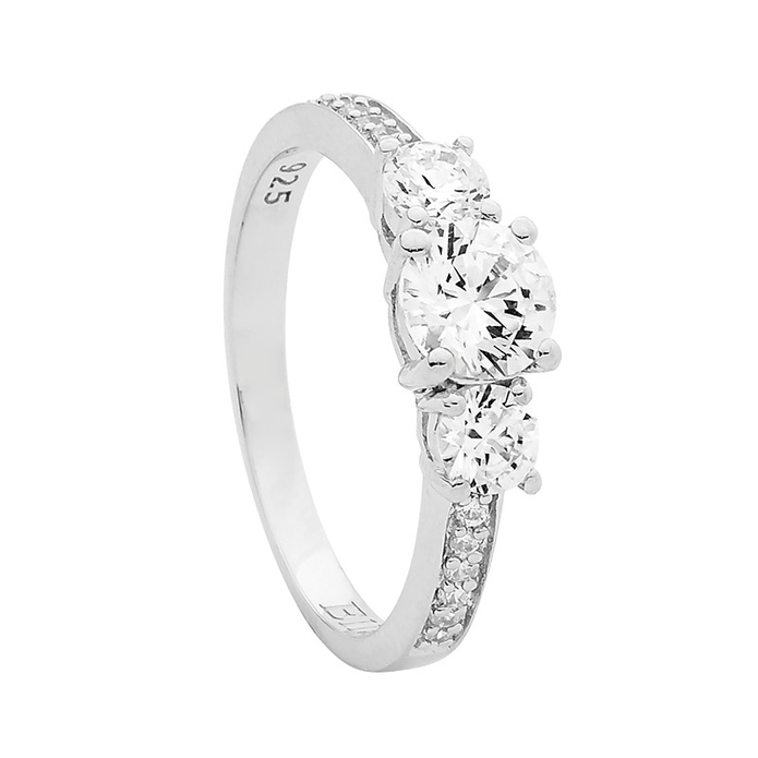 Ellani Sterling Silver Cz Ring 2